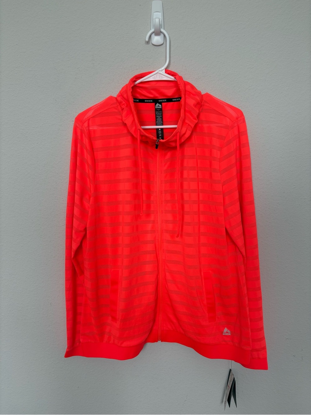 NWT RBX Neon Perforated Full Zip Active Jacket Large Moisture Wicking Quick Dry